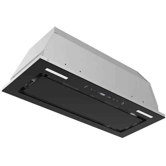 Range Hood Insert 30 Inch 800 CFM, Built-in Vent Hood Black Glass Gesture & Touch Control Kitchen Exhaust Fan, Mesh Filters Recirculating Stove Hood Dual LED Lights Ducted/Ductless Convertible