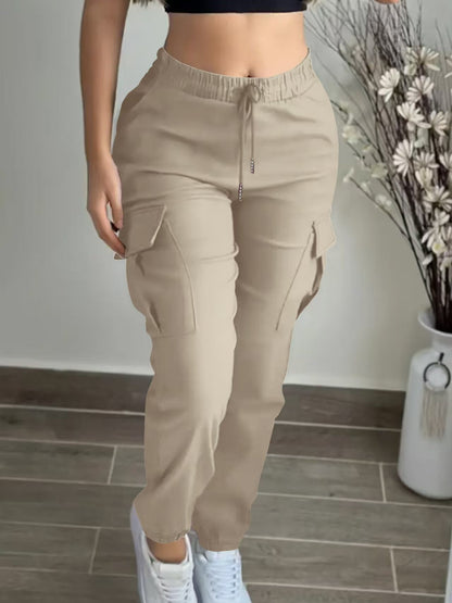 Women's Mountaineering Cargo Trousers - Fashion Drawstring Leisure Pants - DropOnline.co
