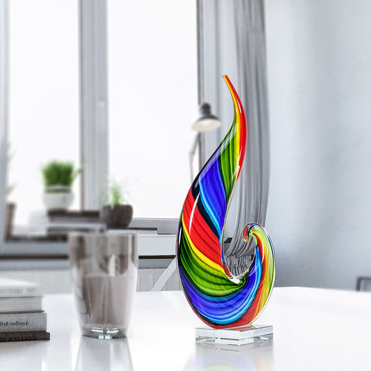 Premium Rainbow Glass Home Decoration - Light Luxury Blown Glass Ornament