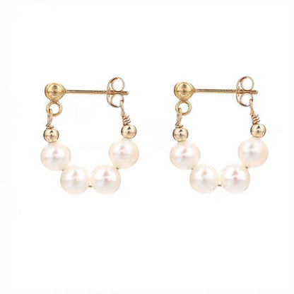 Sterling Silver Needle Japanese And Korean Pearl Earrings Non-piercing Ear Clip - DropOnline.co