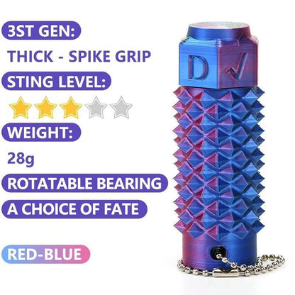 The Third-generation Blue-green, Thick-tipped, Rotating Bearing Fidget Spinner Keychain Is A Novel Halloween Gift Suitable For Concentration And Hand Massage.