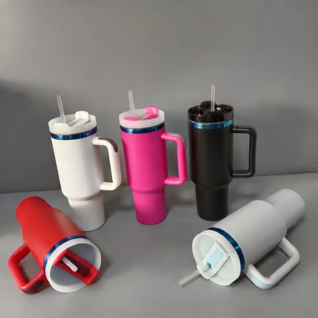 40oz Insulated Tumbler - Stainless Steel Travel Cup with Straw