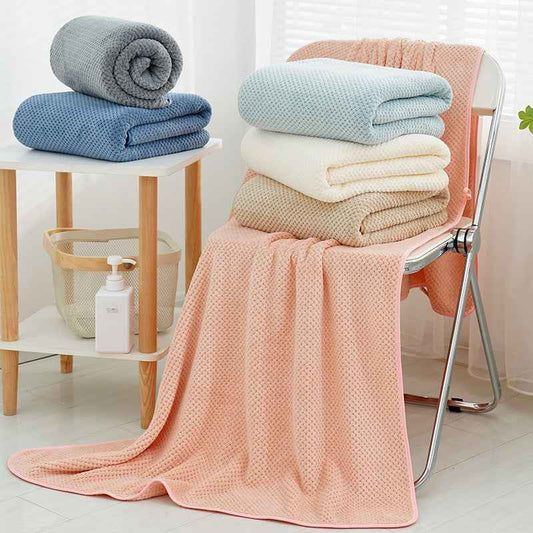 Pineapple Plaid High Density Thick Coral Fleece Beach Towel Soft Water Absorption Water Controlling Wool Color