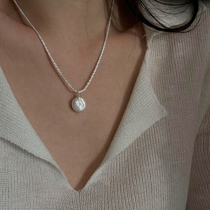 S925 Sterling Silver Baroque Pearl Necklace - DropOnline.co