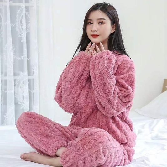 Coral Velvet Pajamas - Luxurious Soft Sleepwear Set