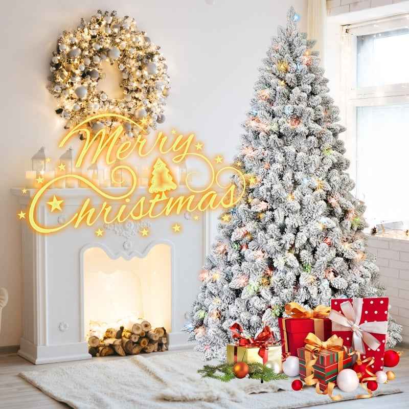 PVC Christmas Tree with Colored Lights - Pre-Lit Holiday Decoration