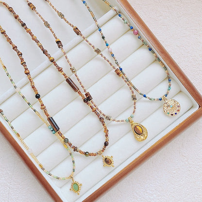 Autumn And Winter Maillard Color Necklace For Women - DropOnline.co