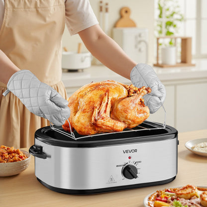Electric Roaster Oven 22QT Electric Roasting Pan With Self-Basting Lid