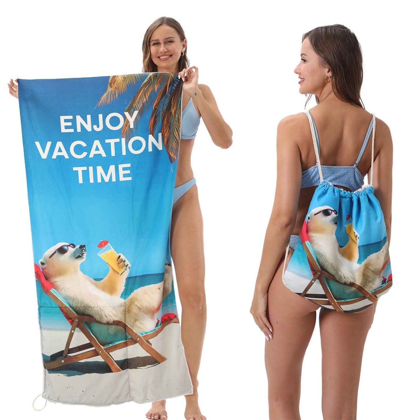 One-piece Beach Towel Versatile Bag Storage