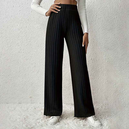 Women's Draping Elastic Trousers With Medium Elasticity