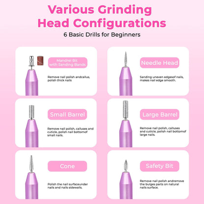 Professional Portable Electric Nail Drill,Manicure Pedicure With Nail Drill Bits - DropOnline.co