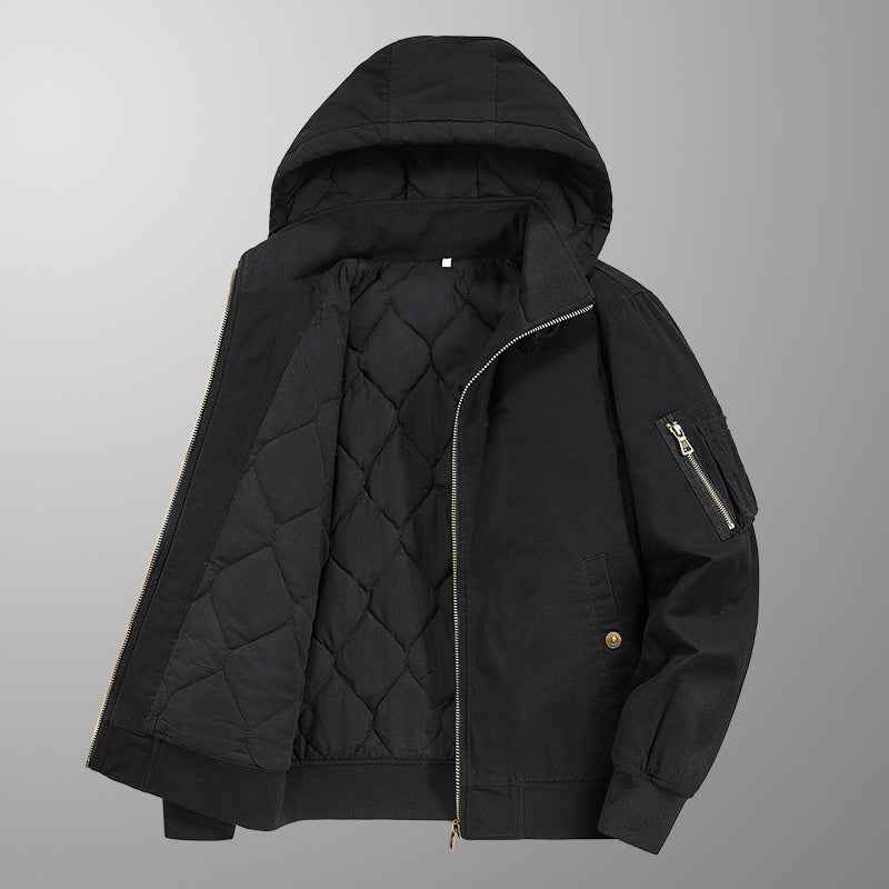 Men's Casual Hooded Padded Work Jacket
