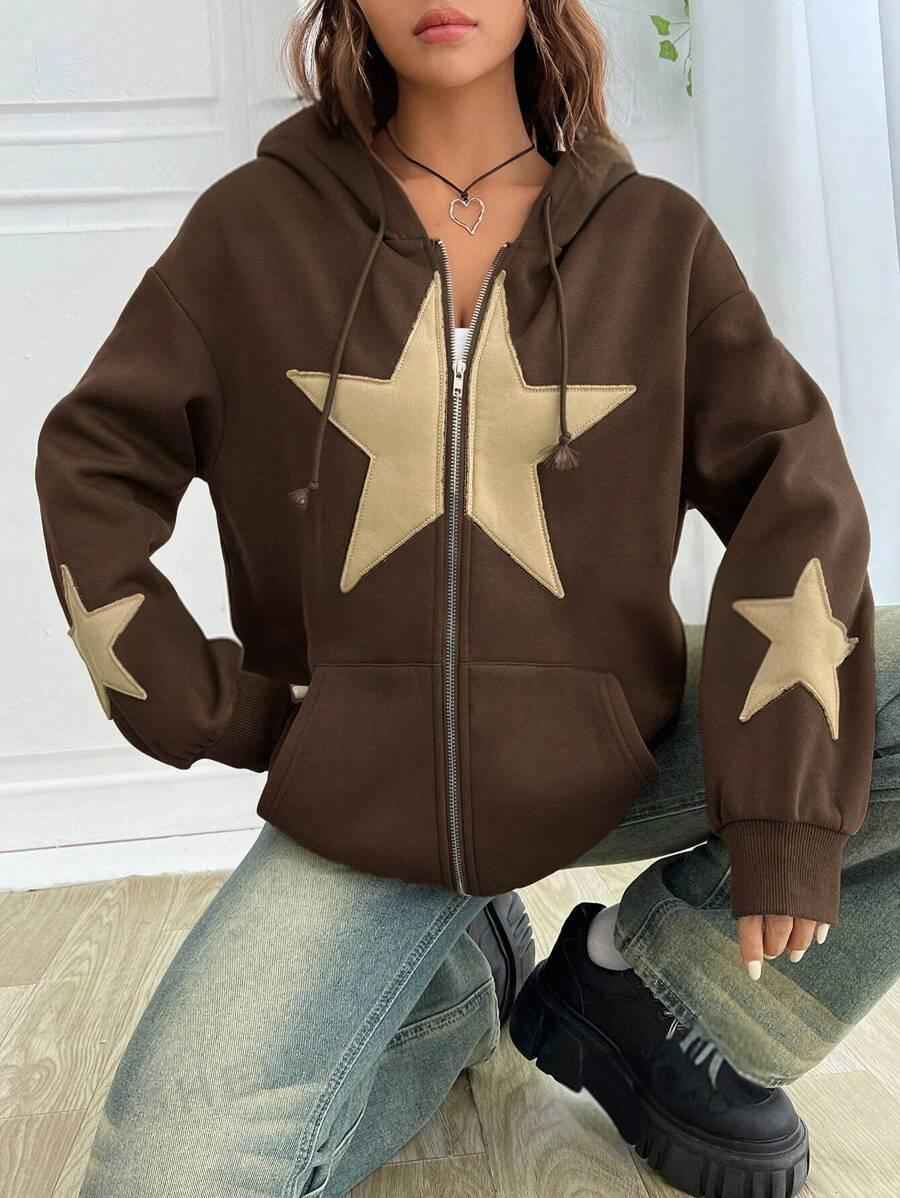 Loose-fit Hooded Cardigan Women's Jacket