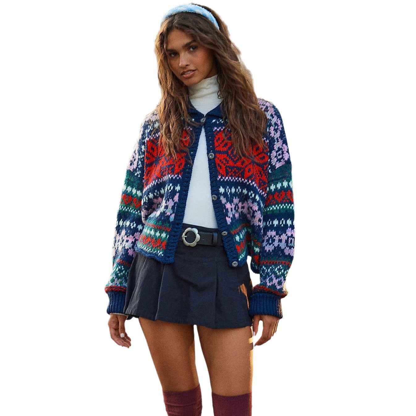 Long Sleeve Loose And Lazy Style Single-breasted Sweater