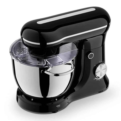 5L Electric Stand Mixer, 10 Speed Tilt-Head Food Mixer, Dough Mixer With Dishwasher Safe Stainless Steel Bowls, Dough Hook, Flat Beater, Whisk For Baking, Perfect For Family Kitchens, Black