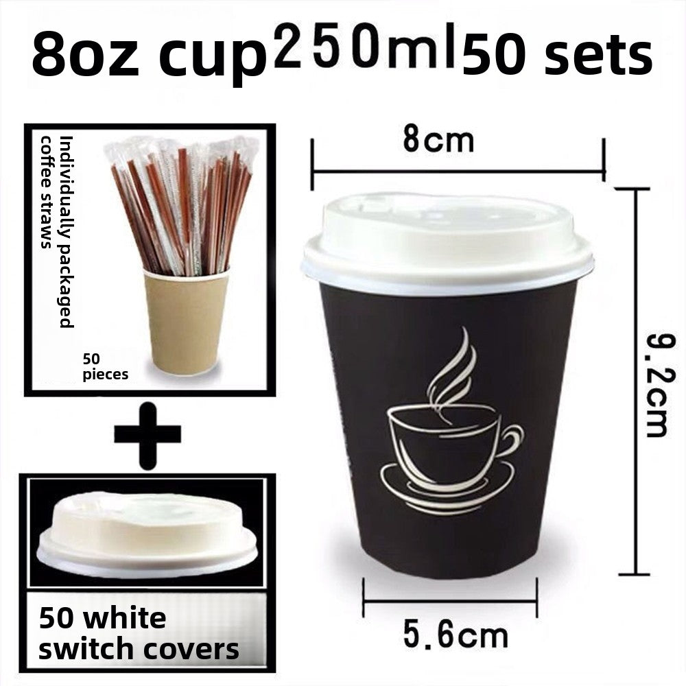 Thickened Paper Coffee Cups - Insulated Disposable Hot Beverage Cups