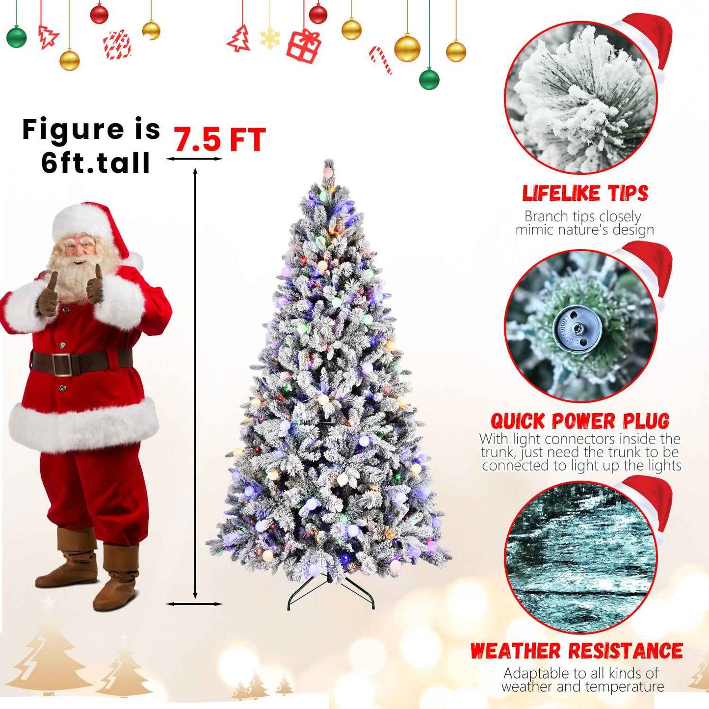PE/PVC/Hard Needle Mixed Christmas Tree - 7.5ft-8ft Premium Quality