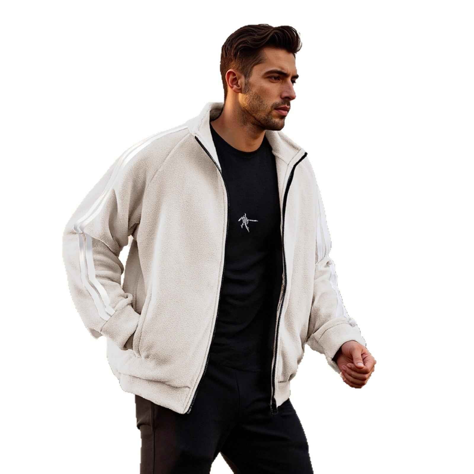 New Zipper Trend Versatile Men's Fleece Jacket
