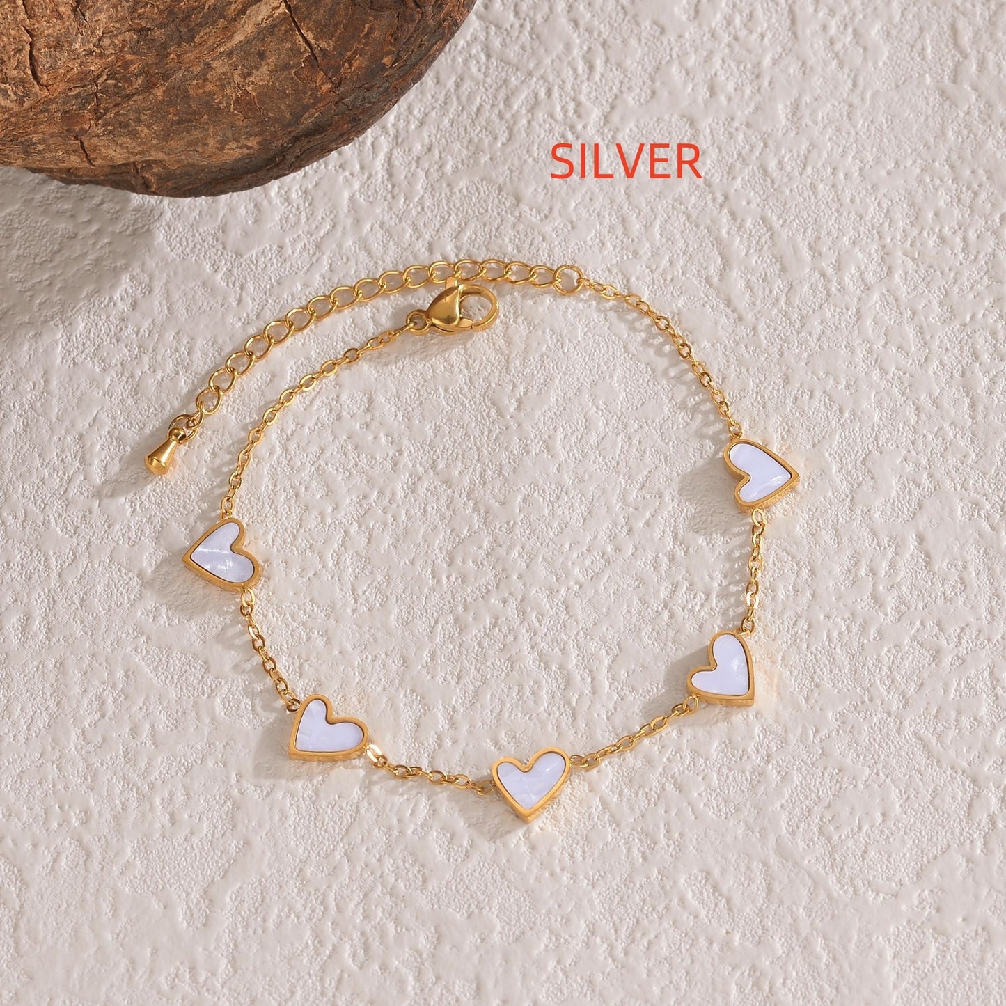Love Heart Bracelet - Stainless Steel Dripping Heart Design