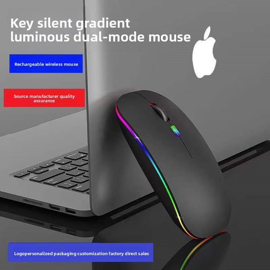 Bluetooth Dual-Mode Wireless Mouse - 2.4G + Bluetooth Rechargeable Silent Mouse