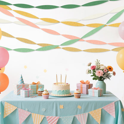 Wedding Party Crepe Paper Decorations, 6 Rolls Crepe Paper Streamers In Olive Green Brown Dark Green Gold Peach White Streamers For Bridal Wedding Birthday Shower Party Decor-Clearance - DropOnline.co