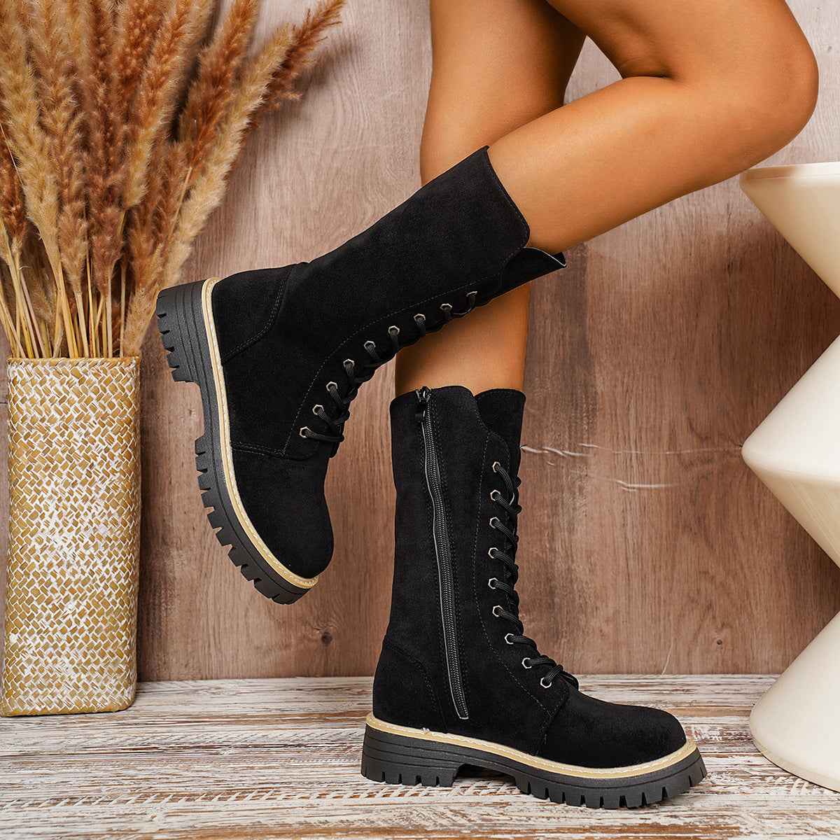 Women's Long Tube Thick Bottom Martin Boots