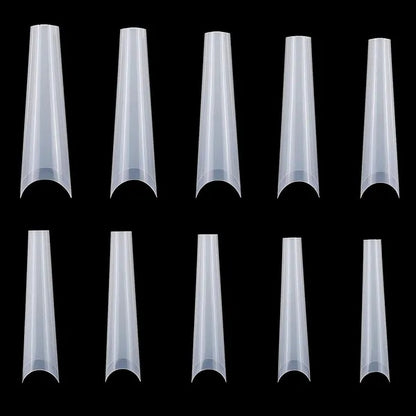 500Pcs False Nail Tips C Curve Half Cover French Nails Extra Long Fake - DropOnline.co