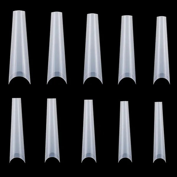 500Pcs False Nail Tips C Curve Half Cover French Nails Extra Long Fake