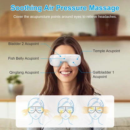 1Pc Eye Massager With Heat Music Air Pressure Vibration Massage Rechargeable For Men Women Elders Wireless Eye Mask - DropOnline.co