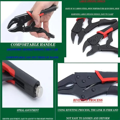 Heavy Duty 8in-10in Multi-Purpose Locking Clamp | Industrial Grade General Purpose Pressure Clamp With Forged Steel Jaws And 360° Swivel Base - Manually Adjustable Vise Grip For Welding, Woodworking,