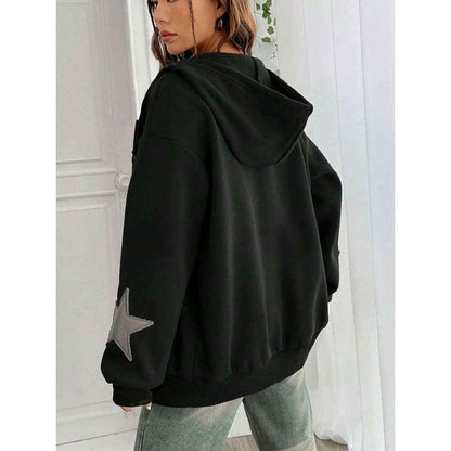 Loose-fit Hooded Cardigan Women's Jacket