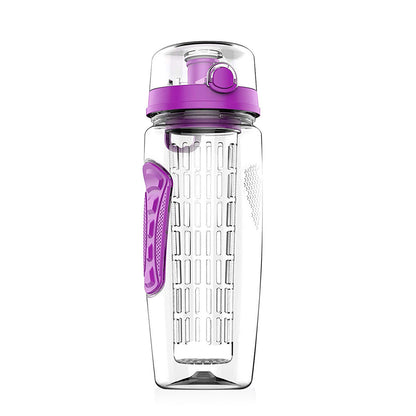 3 Color Options - 1Pc Fruit Infuser Water Bottle 32OZ Juice Shaker Sport With Flip Top Lid Anti-Slip Grips For Office Home Sport Running Walking Hiking - DropOnline.co