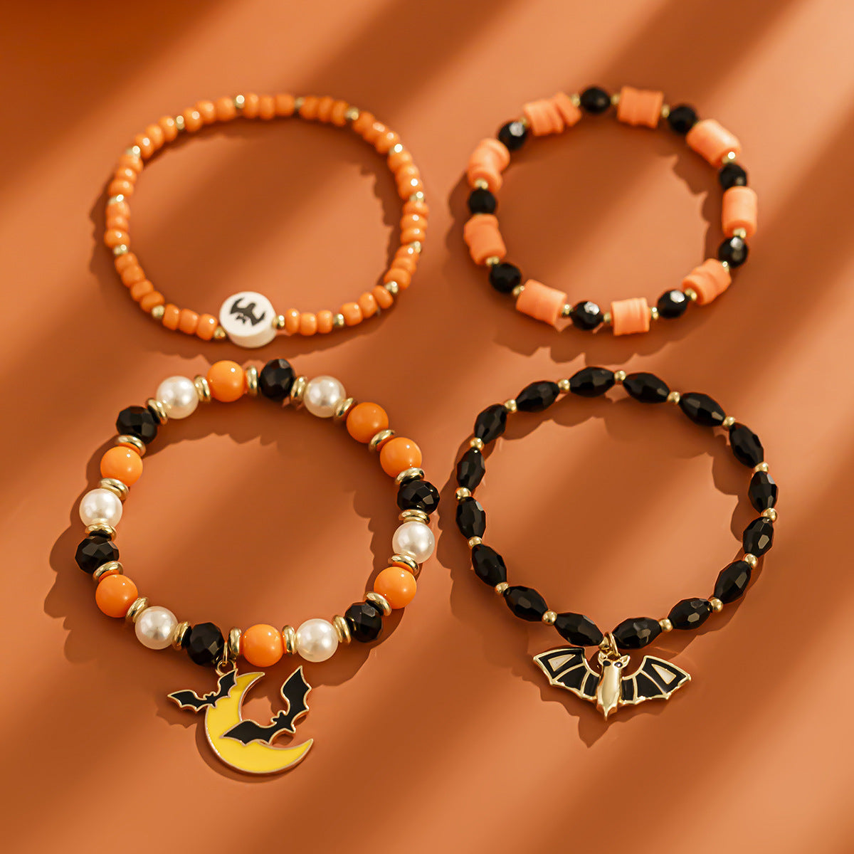 Bat Crystal Bracelet Set - Simple Personality Halloween Jewelry