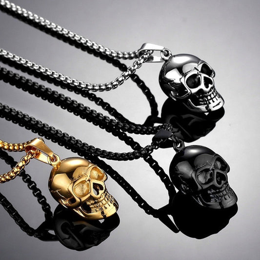 Halloween Skull Necklace - Men's Punk Titanium Steel Chain