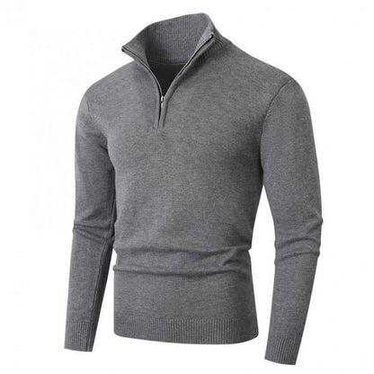 Fleece-lined Men's Plus Size Zipper Sweater