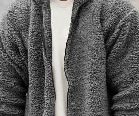 Casual Men's Solid Color Hooded Jacket