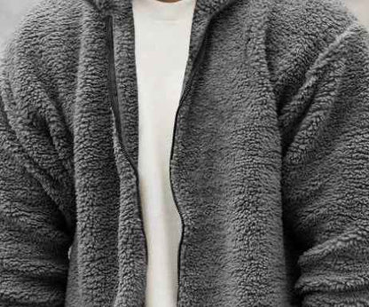 Casual Men's Solid Color Hooded Jacket