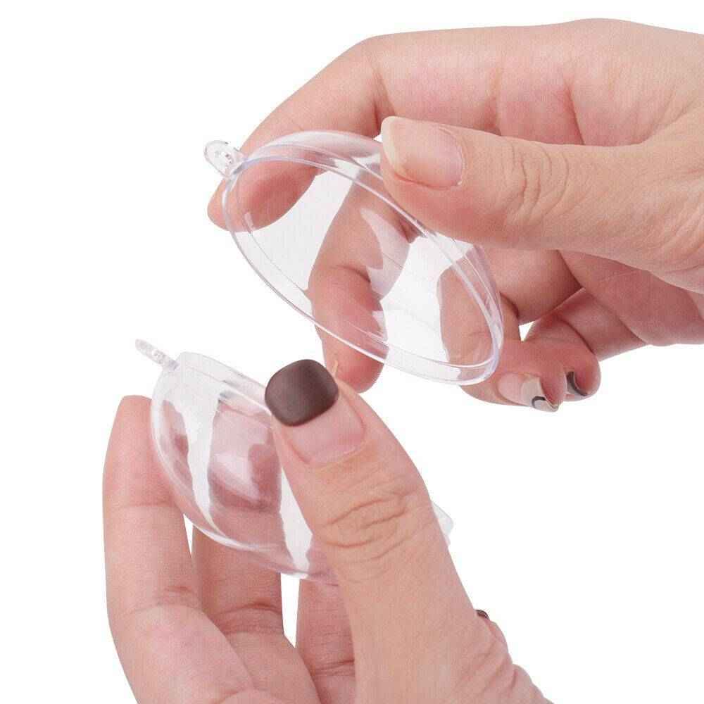 5 PCS Clear Plastic Christmas Balls - Fillable Sphere Xmas Tree Ornament Baubles - DropOnline.co