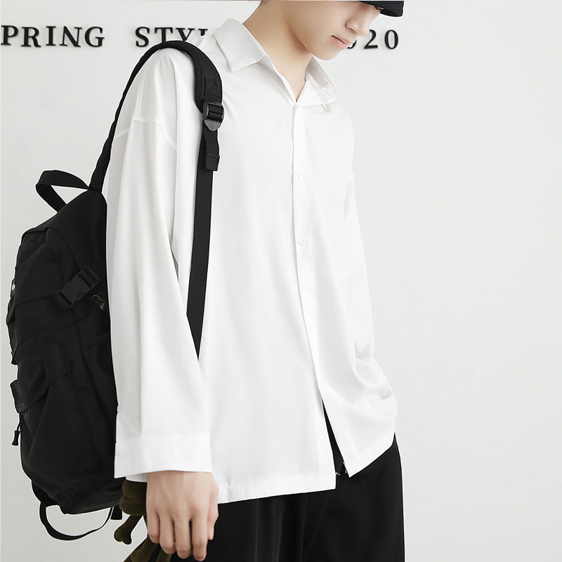 Men's Loose Ice Silk Long Sleeve Shirt - Cooling Technology Design