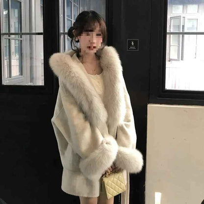 Temperament Noble Fox Fur Collar Coat