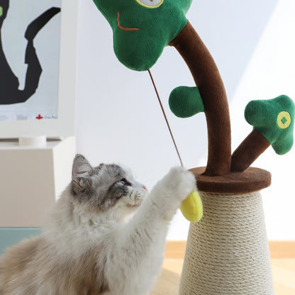 Vertical Money Tree Cat Scratching Pole, Sisal Wear-Resistant Cat Scratching Column, Interactive Ball Track Spring Ball Cat Toy, Durable And Cute Sisal Cat Scratching Pole - DropOnline.co