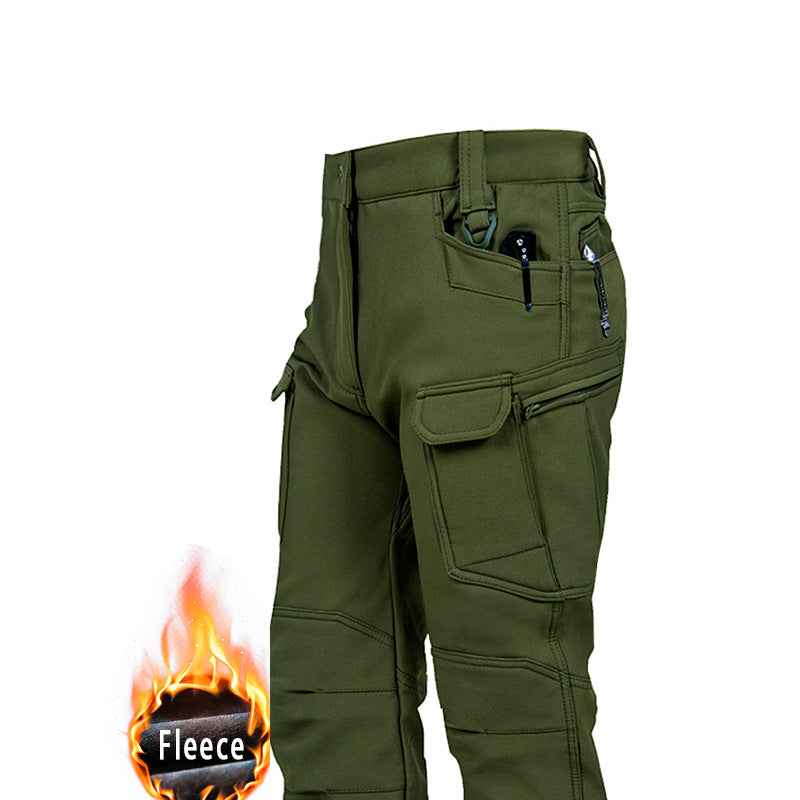 Outdoor Technical Trousers Men's Soft Shell Tactical Pants Fleece Warm Leisure