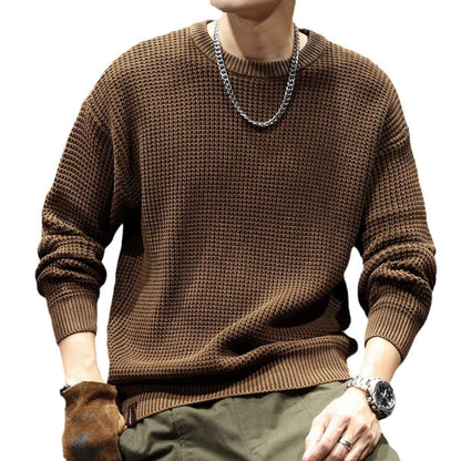 Thick Needle Retro Men's Loose Bottoming Round Neck Sweater