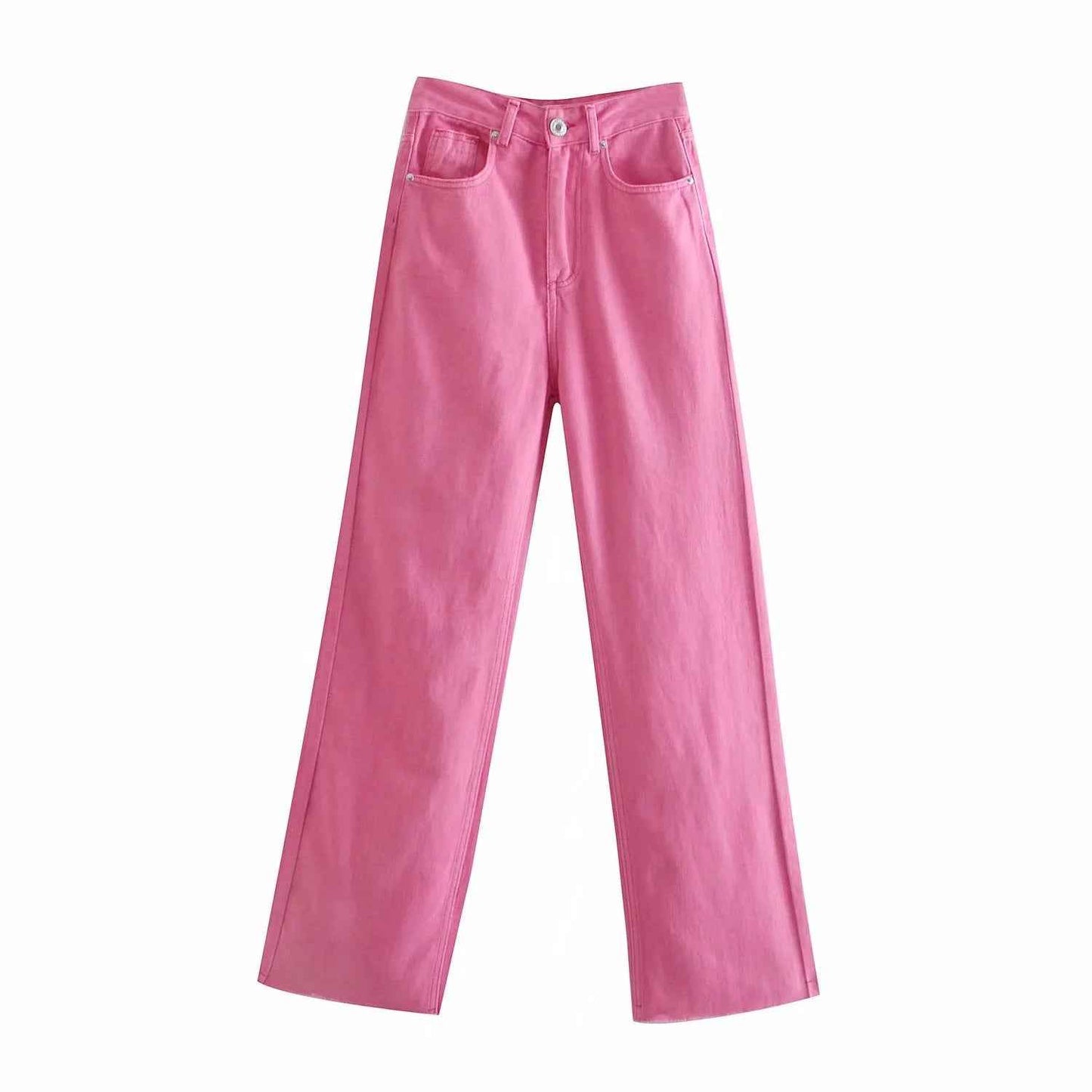 Women's High Waist Colorful Jeans Loose Slimming Wide Leg Pants