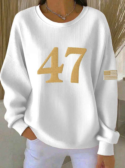 Trendy Women's Round Neck Pullover Sweatshirt