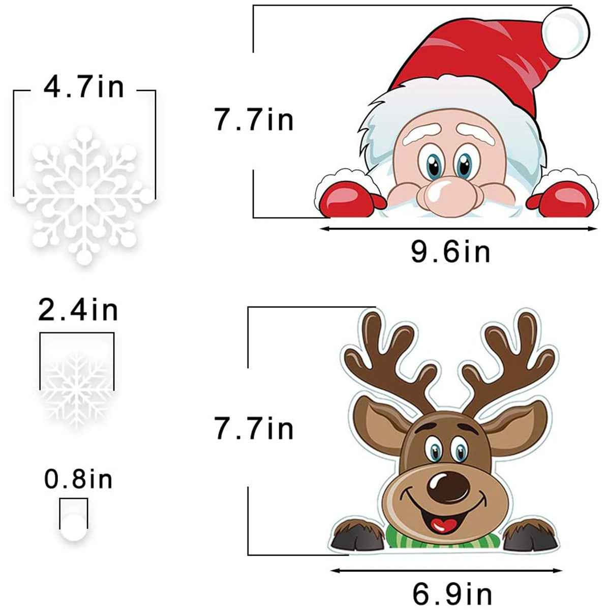 4 Sheets Christmas Snowflake Window Clings - Reusable Double Sided Static Stickers - DropOnline.co