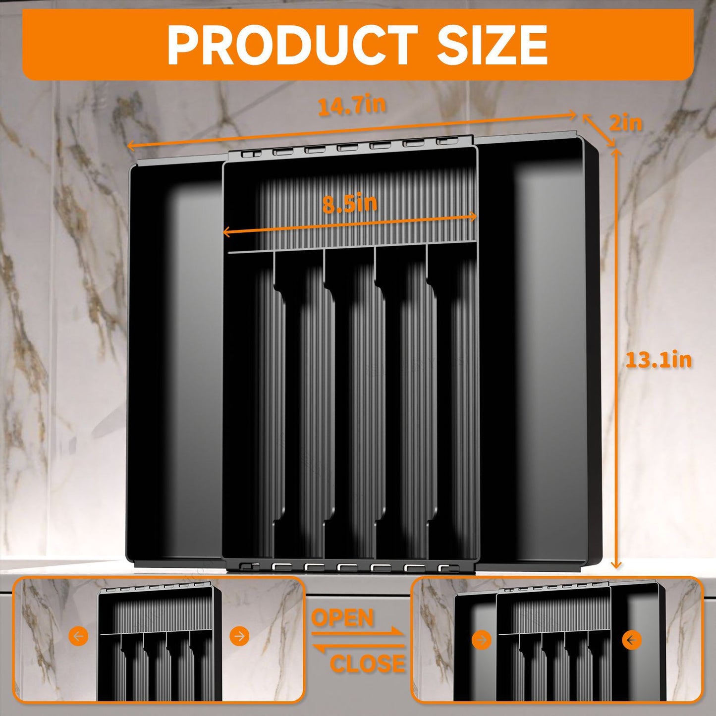 Multi-Compartment Plastic Storage Box - 6-Grid Organizer Container