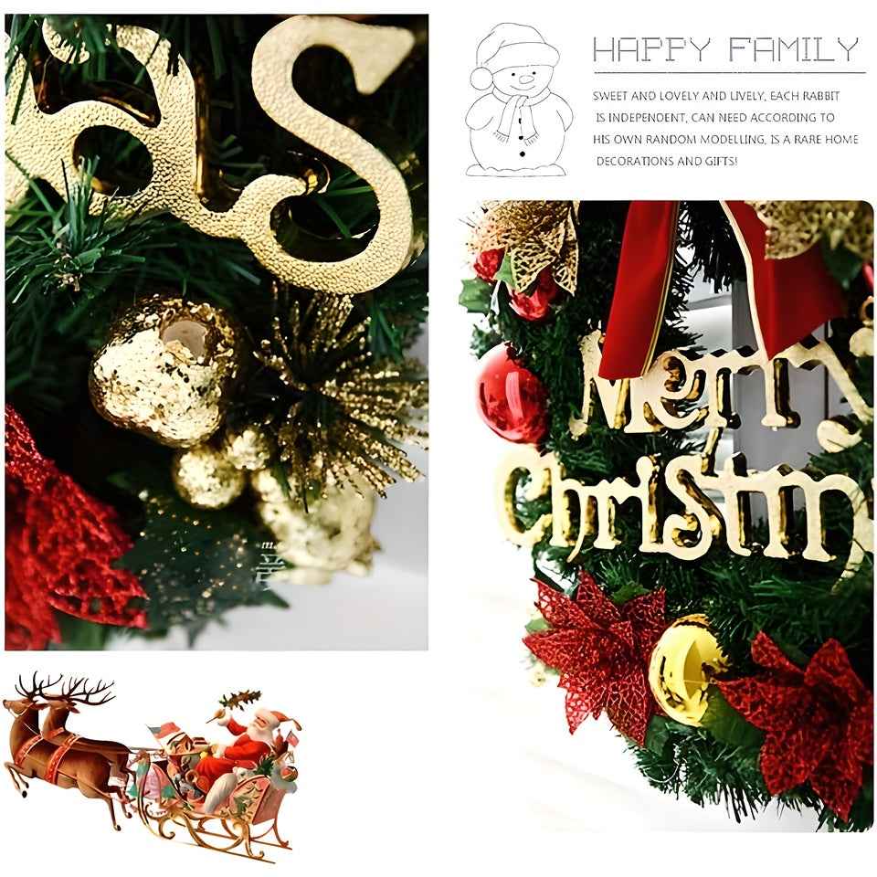 20-inch Bell-style Christmas Wreath - Warm Light & Colored Light Options - DropOnline.co