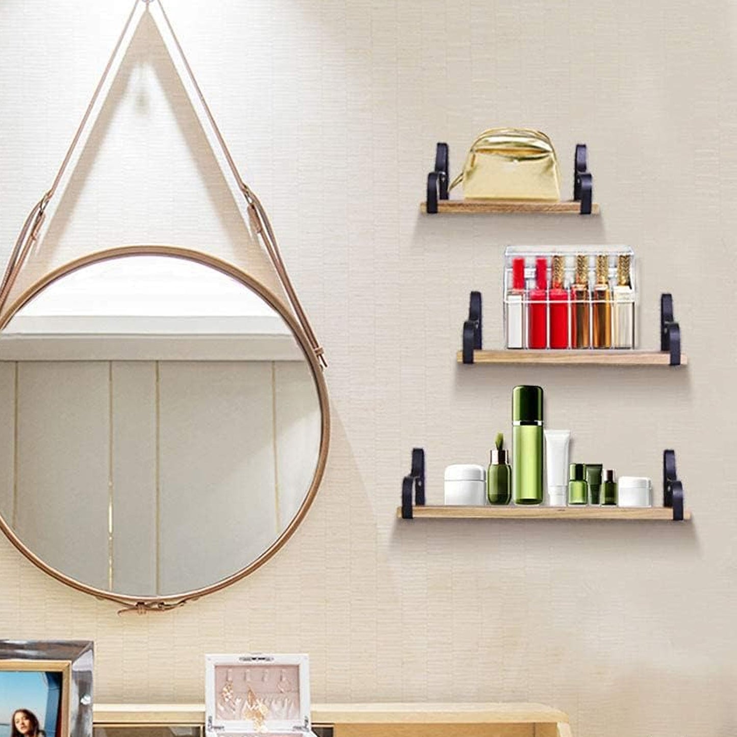 3 Pcs Wood Floating Shelves