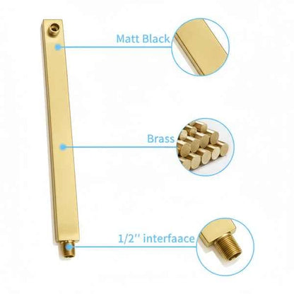 Rain Shower System Brushed Gold Tub Shower Faucet Set 10 Inch Square Rainfall Shower Head With Handheld Sprayer And Waterfall Tub Spout[Unable Ship Weekends, TK/TEMU Only For Pickup]